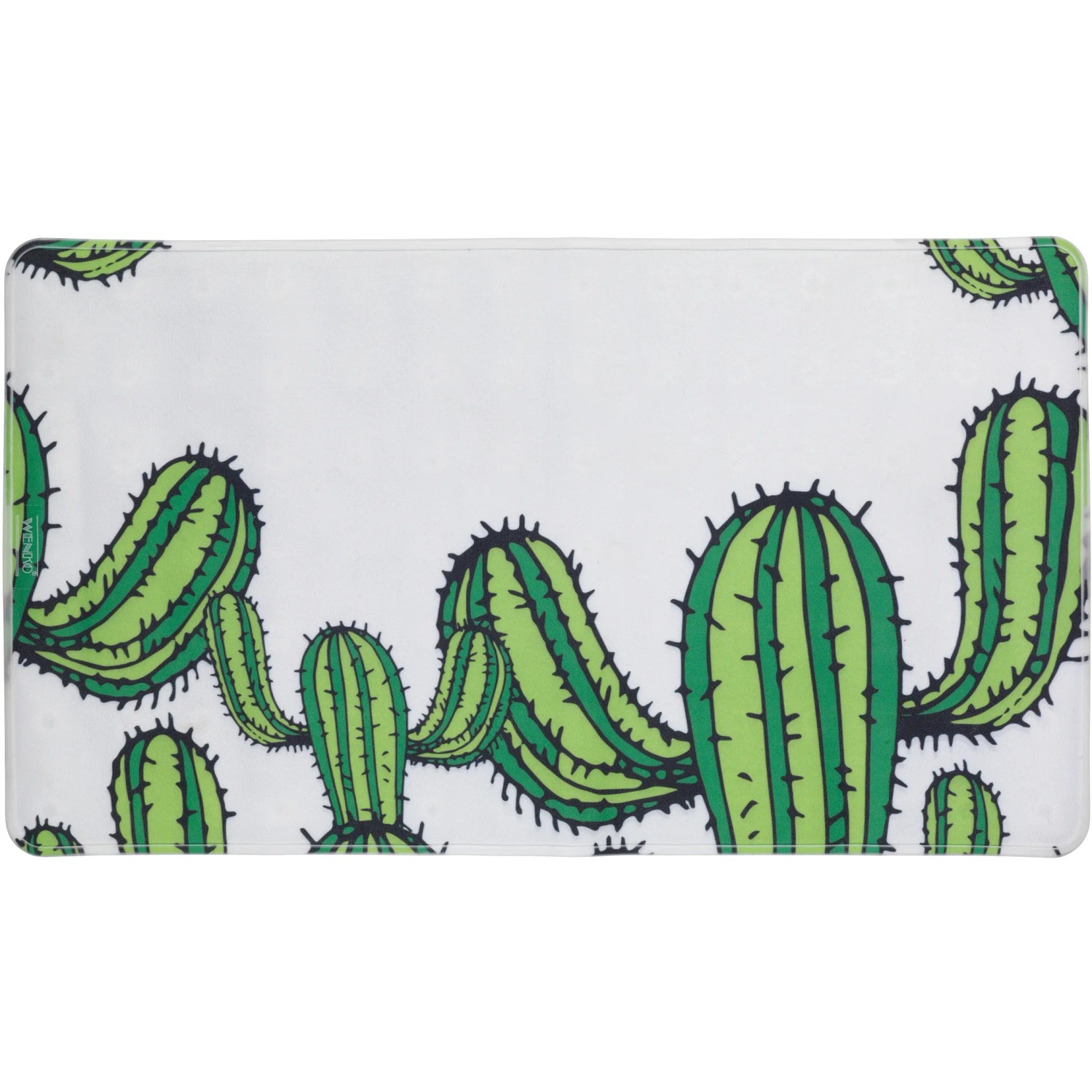 Wenko Wanneneinlage Cactus, 70x40 cm, mit grünem Kaktus-Muster für sicheren Halt in der Badewanne.