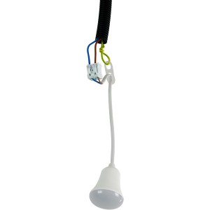LED-Baufassung AllinOne, 9W, IP20, weiß, mit Kabel, Klemme und Leuchtmittel im 3er-Pack.