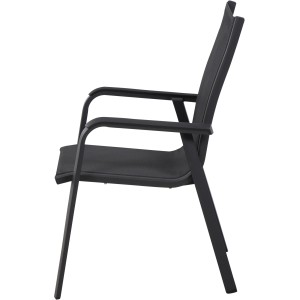 Siena Garden Stapelsessel Tesoro, anthrazitfarbener Gartenstuhl mit Aluminiumgestell und Ranotex-Gewebe.