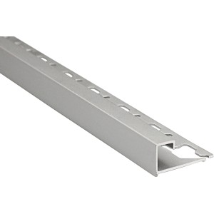 Quadrat-Abschlussprofil Alu eloxiert Silber matt 10 mm x 2,5 m