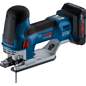 Bosch Professional Akku-Stichsäge GST 18 V-155 SC Solo, blau/schwarz, mit Akku. Stichsäge für präzise Schnitte.