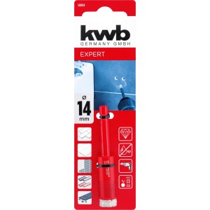 kwb Fliesenbohrer, 14 mm Durchmesser, für Akkuschrauber, zum Bohren von Fliesen.