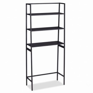 Relaxdays Waschmaschinenregal MDF Eisen Schwarz Feuchtigkeitsresistent Höhenverstellbar mit 3 Ablagen 157 cm x 65 cm x 28 cm 6 kg
