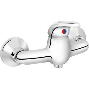 baliv Duscharmatur DU-5010 Chrom, Einhebelmischer für Dusche mit S-Anschlüssen und Rosetten.