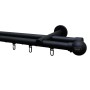 Schwarze Schöner Wohnen Gardinenstange Leon, 2-läufig, mit Innenlauf und Endstücken.