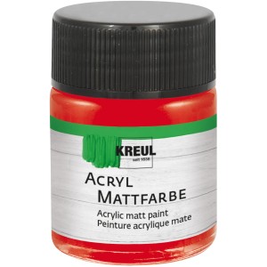 Kreul Acrylfarbe Matt Brillantrot, 50 ml, für Bastelarbeiten und Kunstprojekte.