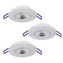 EGLO LED Einbauleuchten Set, 3 weiße Spots, warmweißes Licht für Deckenmontage.