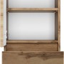 Held Möbel Bad-Hochschrank Verona, 40 cm, Wotaneiche, mit offenen Türen und Schublade.