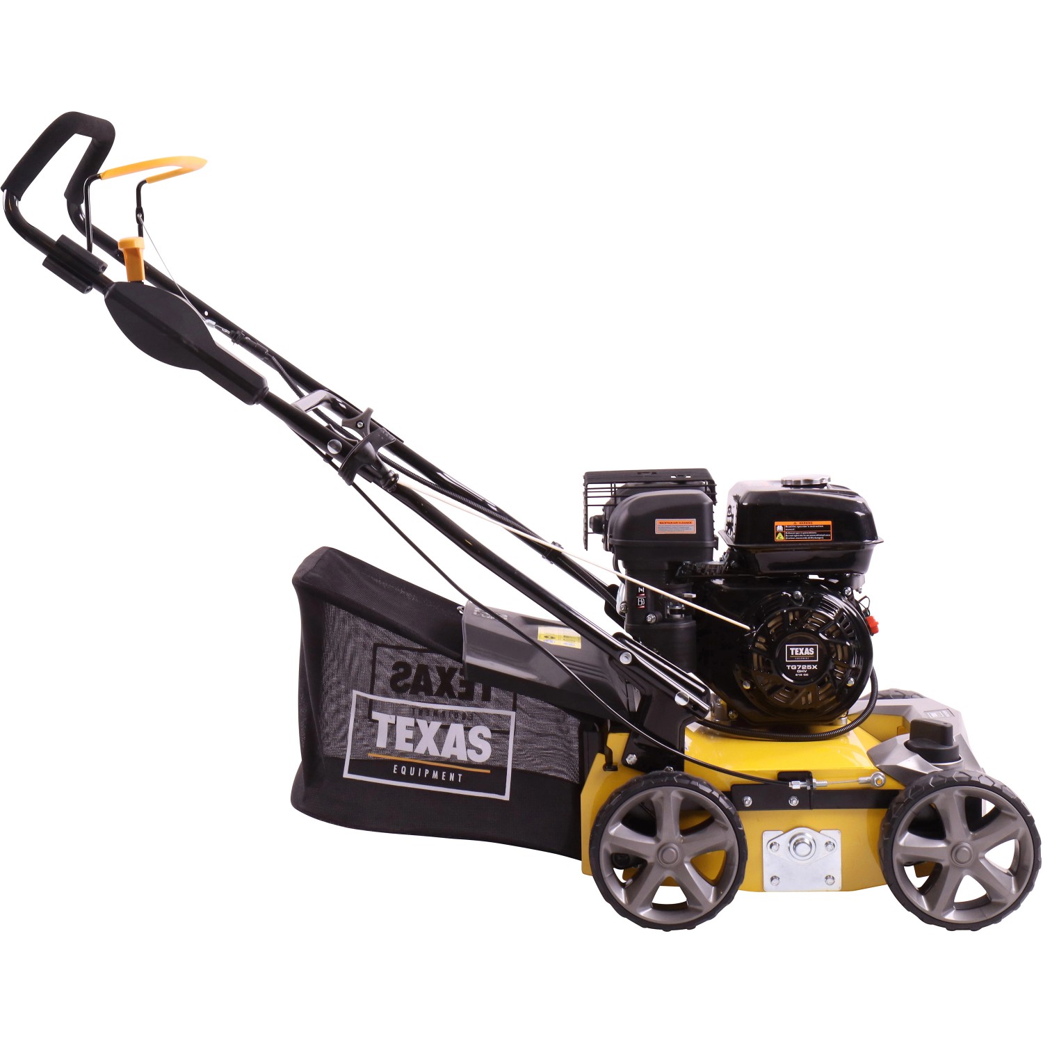 Texas Benzin-Vertikutierer Pro Cut 400TG mit Fangkorb, gelb/schwarz.