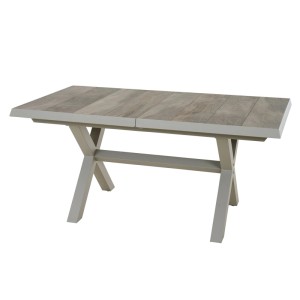 Siena Garden Gartentisch ausziehbar Keramik Seidengrau 90 cm x 160 cm