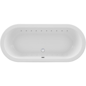 Ottofond Flora Whirlpool, 179,5x80 cm, Weiß, mit Lightsystem. Freistehende Badewanne mit Düsen.