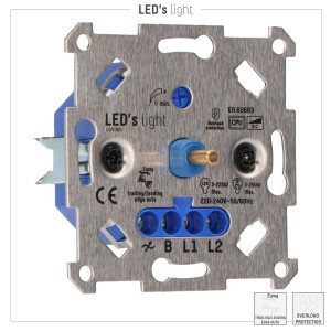 LED Dimmer 250W für LE und TE Lampen, 3-polig, Detailansicht der Rückseite.