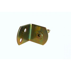 Gelb verzinkter Flechtzaunhalter 30x30 mm für Zaunbau & Sichtschutz.