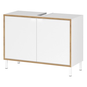 Germania Waschbeckenunterschrank 5000 Weiß/Eiche 80 cm x 60 cm x 34 cm