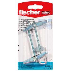 Fischer Kippdübel KDH 4 K mit Haken, geeignet für Hohlräume und Plattenbau.