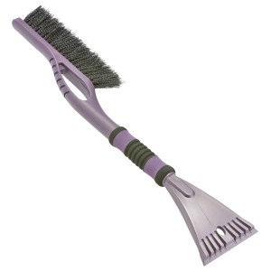 OBI Schneebesen mit Eiskratzer, 59 cm, lila, mit Softgriff und Gummilippe.