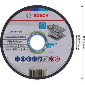 Bosch Trennscheibe Gerade Standard for Metal Ø 22,23 mm x 115 mm