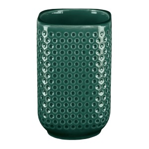 Smaragdgrüner Zahnputzbecher Kleine Wolke Golden Mila mit Punktmuster.