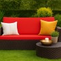 Rotes Gartenkissen-Set für Polyrattan-Möbel, 170x60x50cm, für 3-Sitzer Gartensofa.