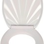 Weißer Wenko WC-Sitz Muschel mit Absenkautomatik, Duroplast, mit Muschel-Relief.