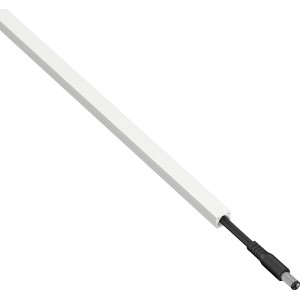 Weißer D-Line Kabelkanal (1x0,8 cm) mit Kabel, 2 m Länge, zur dezenten Kabelverlegung.