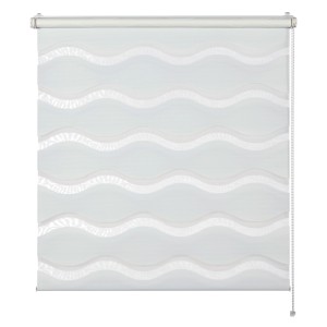 Schöner Wohnen Doppelrollo Tilda Welle, 45x150 cm, Weiß. Rollo mit transparenten und blickdichten Streifen.