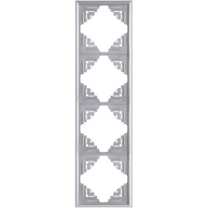 Kopp Abdeckrahmen 4-fach Malta Silber für Schalter und Steckdosen