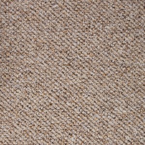 Nahaufnahme: Teppichboden Kairo hellbeige, Meterware mit Schlingenstruktur.