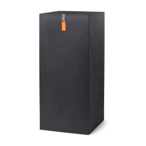 Schwarze Capi Pflanzsäule Smooth, 36x36x79 cm, für Innen- und Außenbereich.