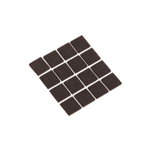 Set aus 16 selbstklebenden, quadratischen Filzgleitern (22x22mm) zum Schutz von Oberflächen.