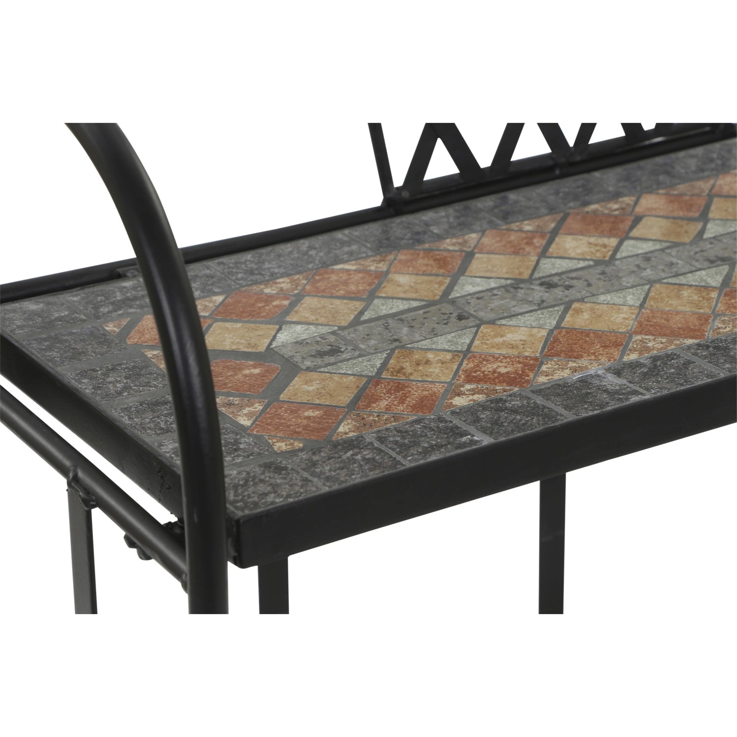 Siena Garden Regal Prato, 63x29x142cm, schwarz, mit Mosaik-Optik. Ideal für Gartenmöbel und Pflanzen.
