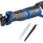 LUX Säbelsäge E-SBS-21: Leistungsstarke Elektro-Säbelsäge in Blau/Schwarz mit Sägeblättern für Holz und Stahl.