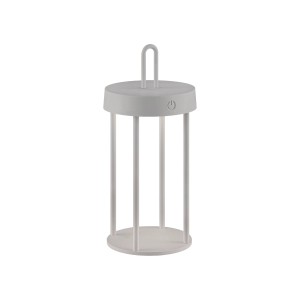 Just Light LED-Akku-Tischleuchte Anselm, greige, 28,4 cm hoch. Dekoleuchte für den Außenbereich.
