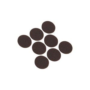 8 braune, selbstklebende OBI Filzgleiter (Ø 28 mm) zum Schutz von Möbeln und Böden.