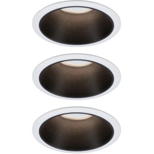 Paulmann LED-Einbauleuchte Cole, 3er Set, weiß-schwarz matt, dimmbar.