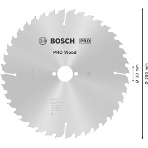 Bosch Optiline Wood Kreissägeblatt, Ø 250 mm, für präzise Holzschnitte mit Tischkreissägen.