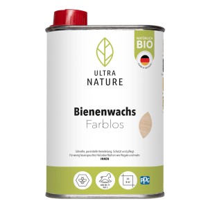 Dose Ultra Nature BIO Bienenwachs Farblos 0,25 l für Holzoberflächen im Innenbereich.