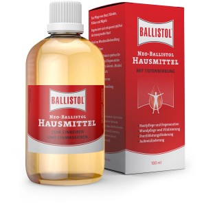 Ballistol Neo Hausmittel, 100ml Flasche und Verpackung. Für Hautpflege, Wundheilung und Regeneration.