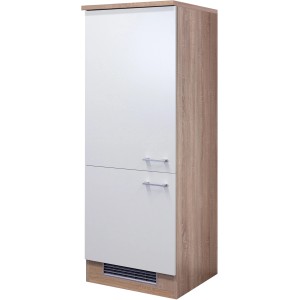 Flex-Well Kühlschrank-Umbau Florida mit PKM KS 120.4A+ EB, Front Weiß, Korpus Sonoma Eiche