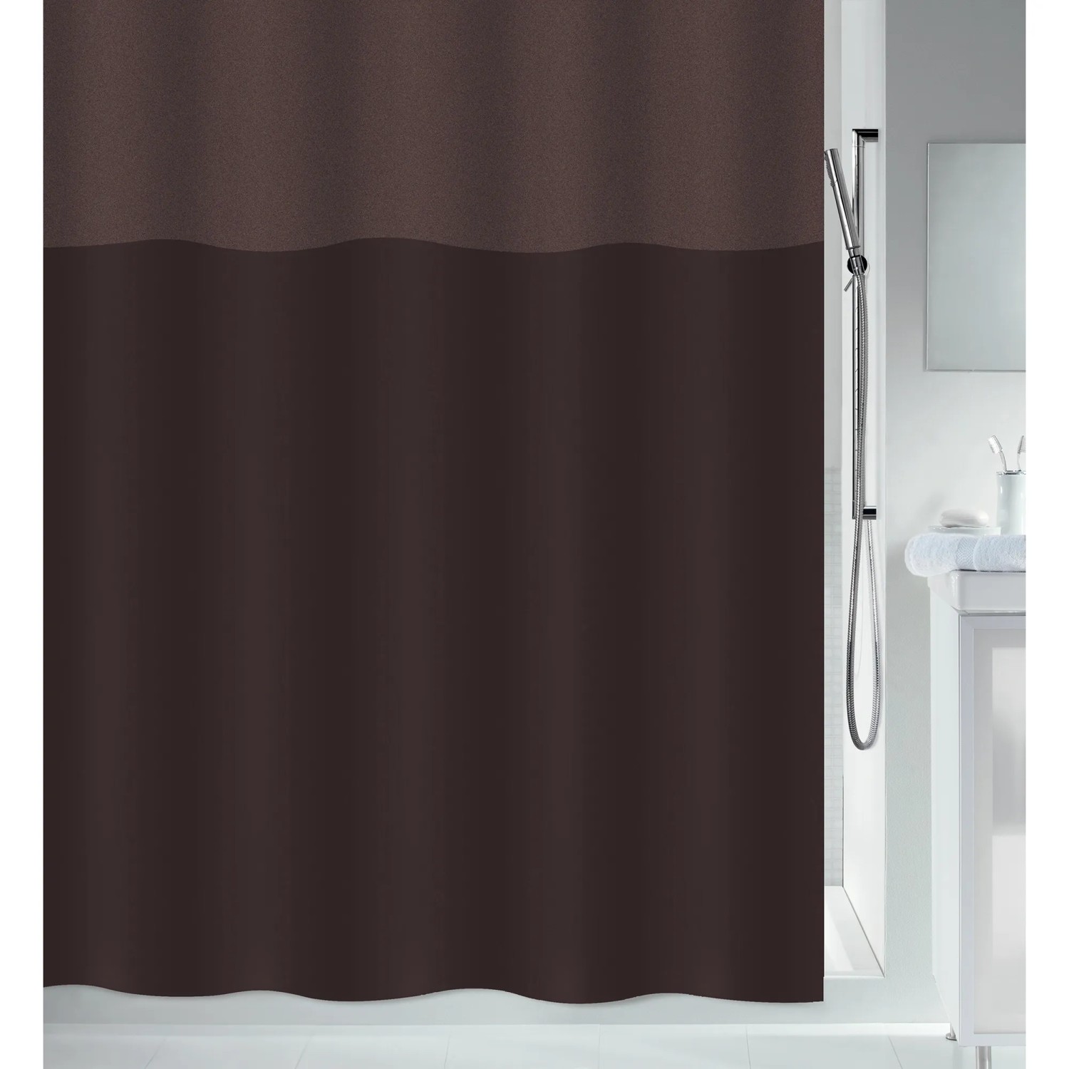 Brauner Spirella Duschvorhang Urbanko, 120x200 cm, aus Polyester.