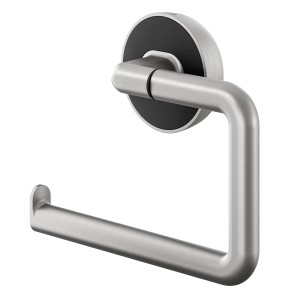 Tiger Cooper Toilettenpapierhalter aus Edelstahl und Schwarz, ohne Deckel.