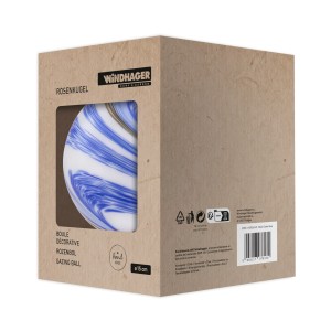 Windhager Rosenkugel, mehrfarbig-blau, Ø 15 cm, in Kartonverpackung. Gartendekoration für Beet, Terrasse oder Balkon.