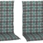 4er-Set Beo Sitzauflagen Büsum für Hochlehner, Karo Türkis. Gartenstuhlauflagen für bequemes Sitzen.