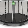 Schwarzes EXIT Allure Classic Bodentrampolin Ø 366 cm mit Sicherheitsnetz.