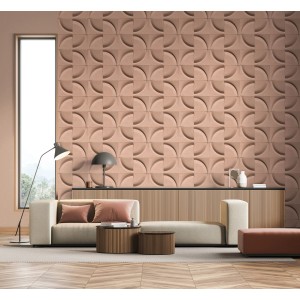 Moderne, braune Marburg Vliestapete mit grafischem Muster im Wohnraum.