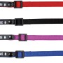 Trixie Katzenhalsbänder in Rot, Schwarz, Lila und Blau mit Adresslasche und Glöckchen.