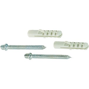 LUX Ansatzschrauben M6x50 mm, 2 Stück, verzinkt, mit Dübeln für Befestigungen.