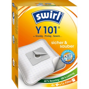 Verpackung Swirl® Y 101® EcoPor® Staubsaugerbeutel, 4 Stück. Staubsauger Zubehör.