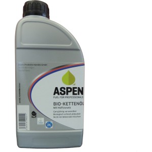 Aspen Bio-Kettenöl 1L mit Haftzusatz für Kettensägen.