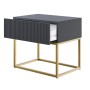 Selsey Nachttisch Veldio Rillenfront Goldfarbenes Gestell Schwarz 50 cm_4